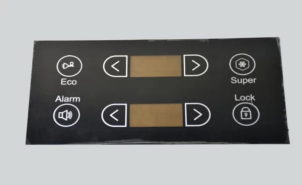 Custom Refrigerator Membrane Switch Panel Eco Alarm Super Lock Keypad Overlay