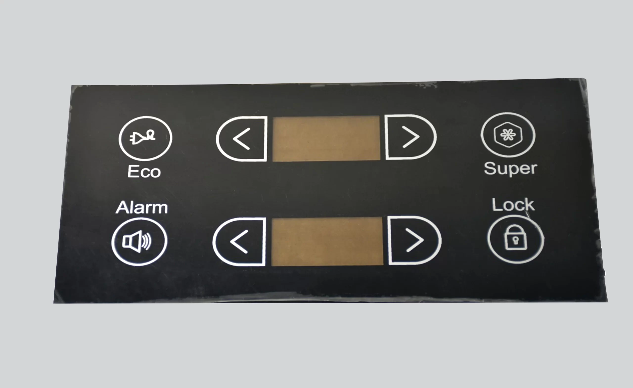 Custom Refrigerator Membrane Switch Panel Eco Alarm Super Lock Keypad Overlay